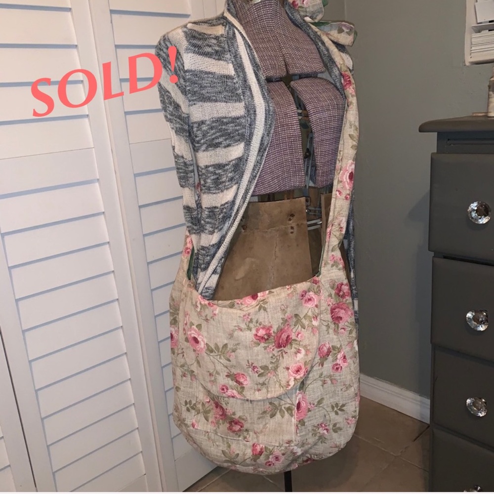 *SOLD* Crossbody Boho Floral Messenger Bag
